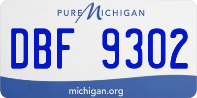 MI license plate DBF9302