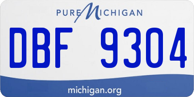 MI license plate DBF9304