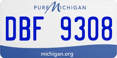 MI license plate DBF9308
