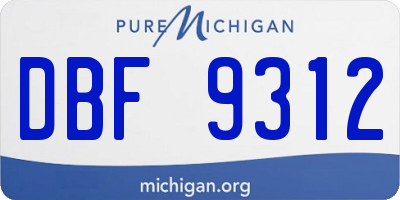 MI license plate DBF9312