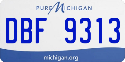 MI license plate DBF9313