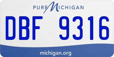 MI license plate DBF9316