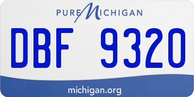 MI license plate DBF9320