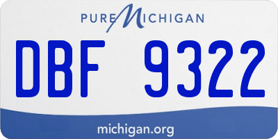 MI license plate DBF9322