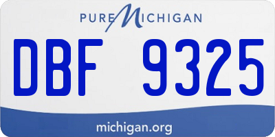 MI license plate DBF9325