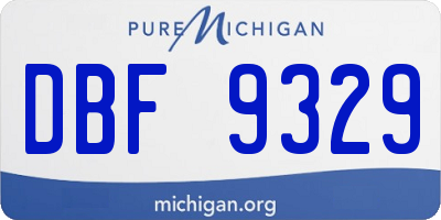MI license plate DBF9329