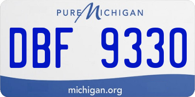 MI license plate DBF9330