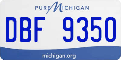 MI license plate DBF9350