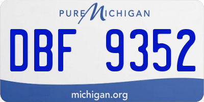 MI license plate DBF9352