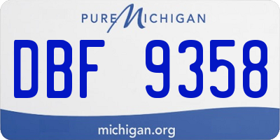MI license plate DBF9358
