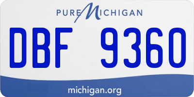 MI license plate DBF9360