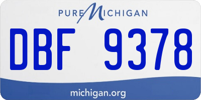 MI license plate DBF9378