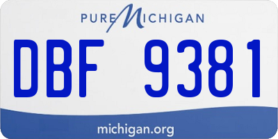 MI license plate DBF9381