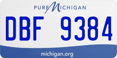MI license plate DBF9384