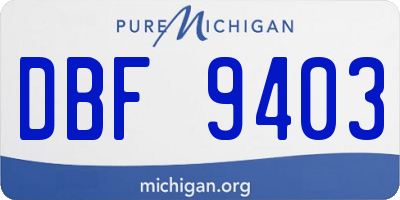 MI license plate DBF9403
