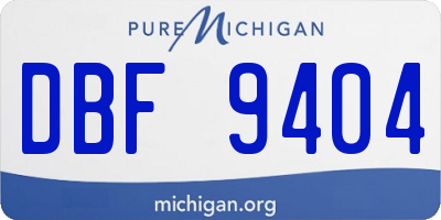 MI license plate DBF9404