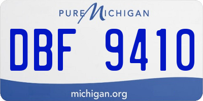MI license plate DBF9410