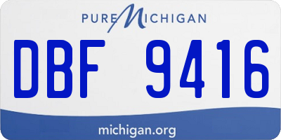 MI license plate DBF9416