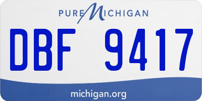 MI license plate DBF9417