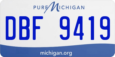 MI license plate DBF9419