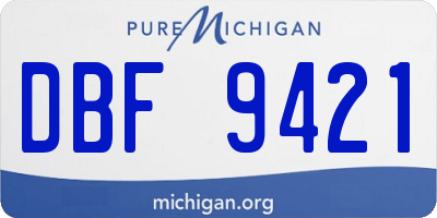 MI license plate DBF9421