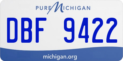 MI license plate DBF9422