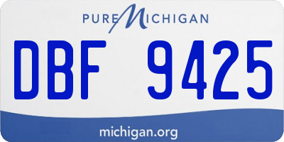 MI license plate DBF9425