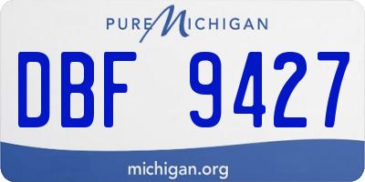 MI license plate DBF9427