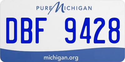 MI license plate DBF9428