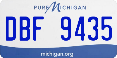 MI license plate DBF9435