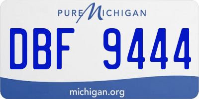 MI license plate DBF9444