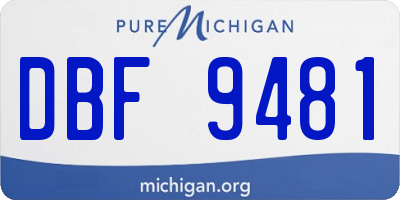 MI license plate DBF9481