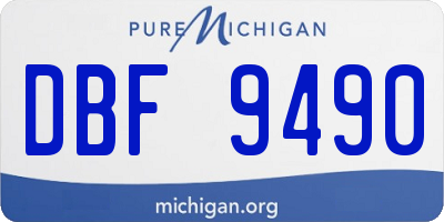 MI license plate DBF9490