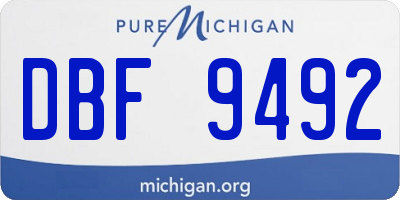 MI license plate DBF9492