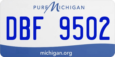 MI license plate DBF9502
