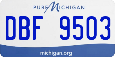 MI license plate DBF9503