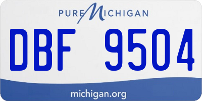 MI license plate DBF9504