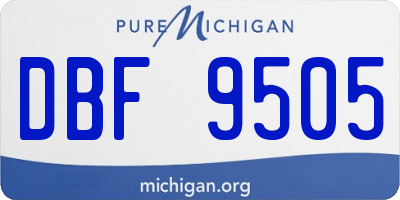 MI license plate DBF9505
