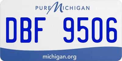 MI license plate DBF9506