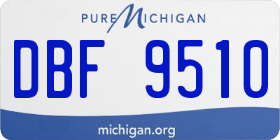 MI license plate DBF9510