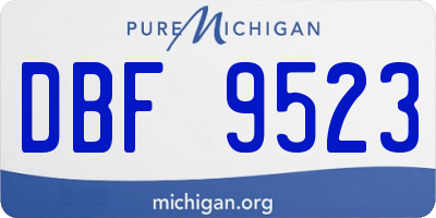 MI license plate DBF9523