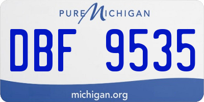 MI license plate DBF9535