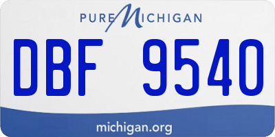 MI license plate DBF9540