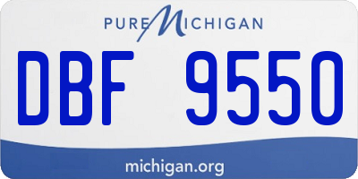 MI license plate DBF9550