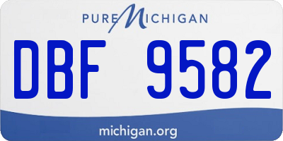 MI license plate DBF9582