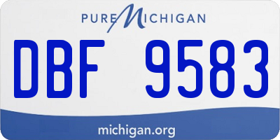 MI license plate DBF9583