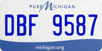 MI license plate DBF9587