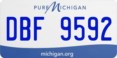 MI license plate DBF9592