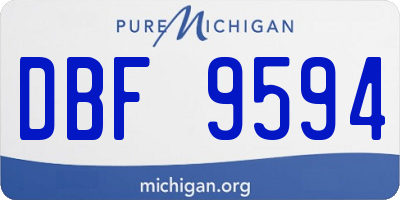 MI license plate DBF9594