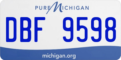 MI license plate DBF9598
